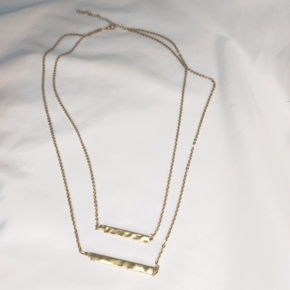 Kalea double bar necklace gold tone lobster clasp closure Stitch Fix - Picture 1 of 9